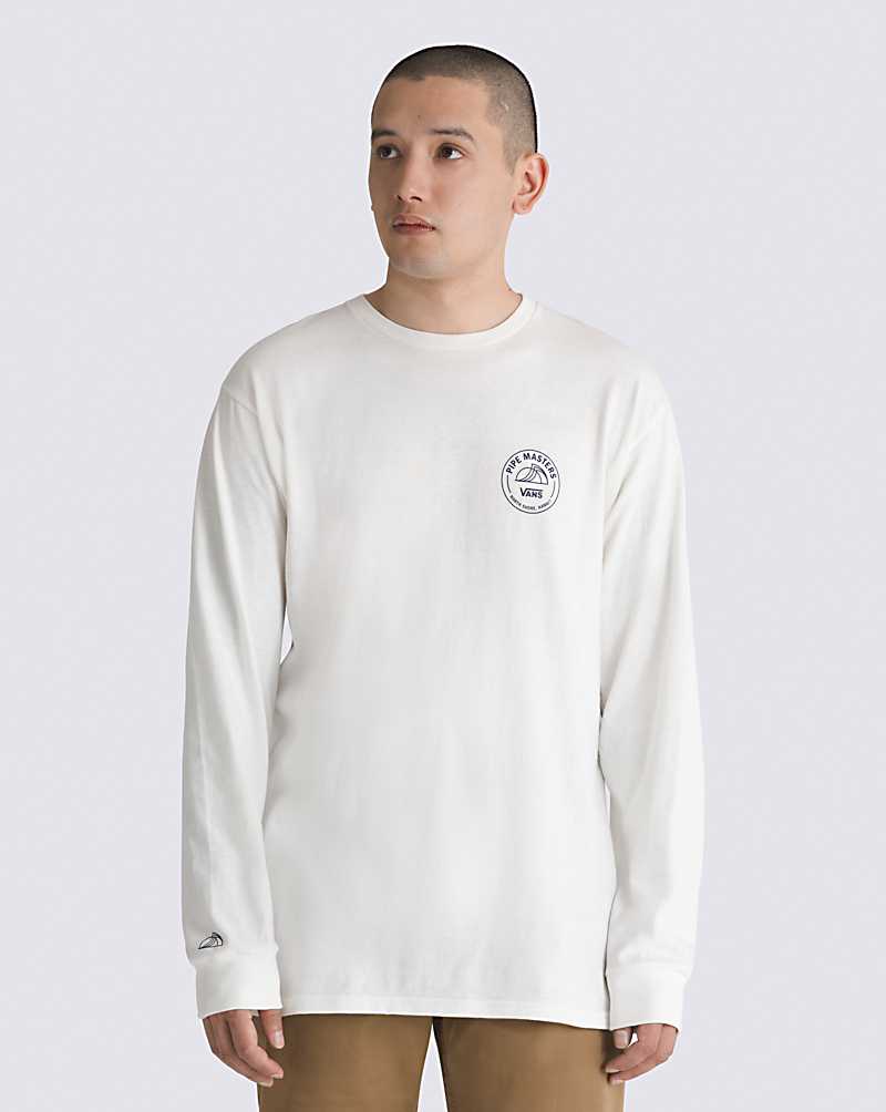 Vans 2023 Pipe Masters Lock Up Long Sleeve Men T Shirts White | WL1-2381