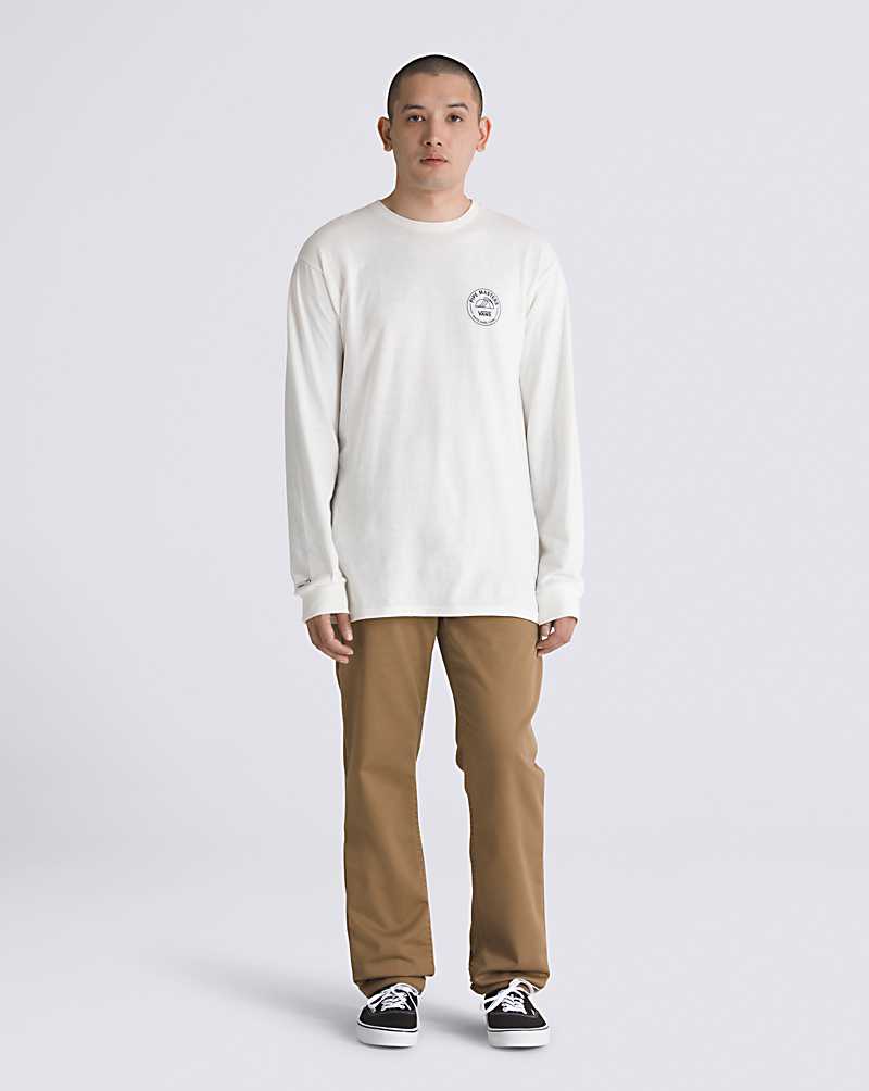 Vans 2023 Pipe Masters Lock Up Long Sleeve Men T Shirts White | WL1-2381