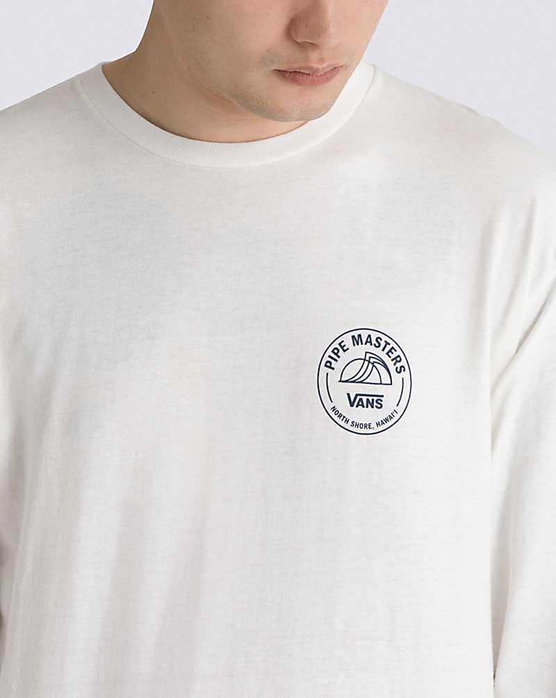 Vans 2023 Pipe Masters Lock Up Long Sleeve Men T Shirts White | WL1-2381