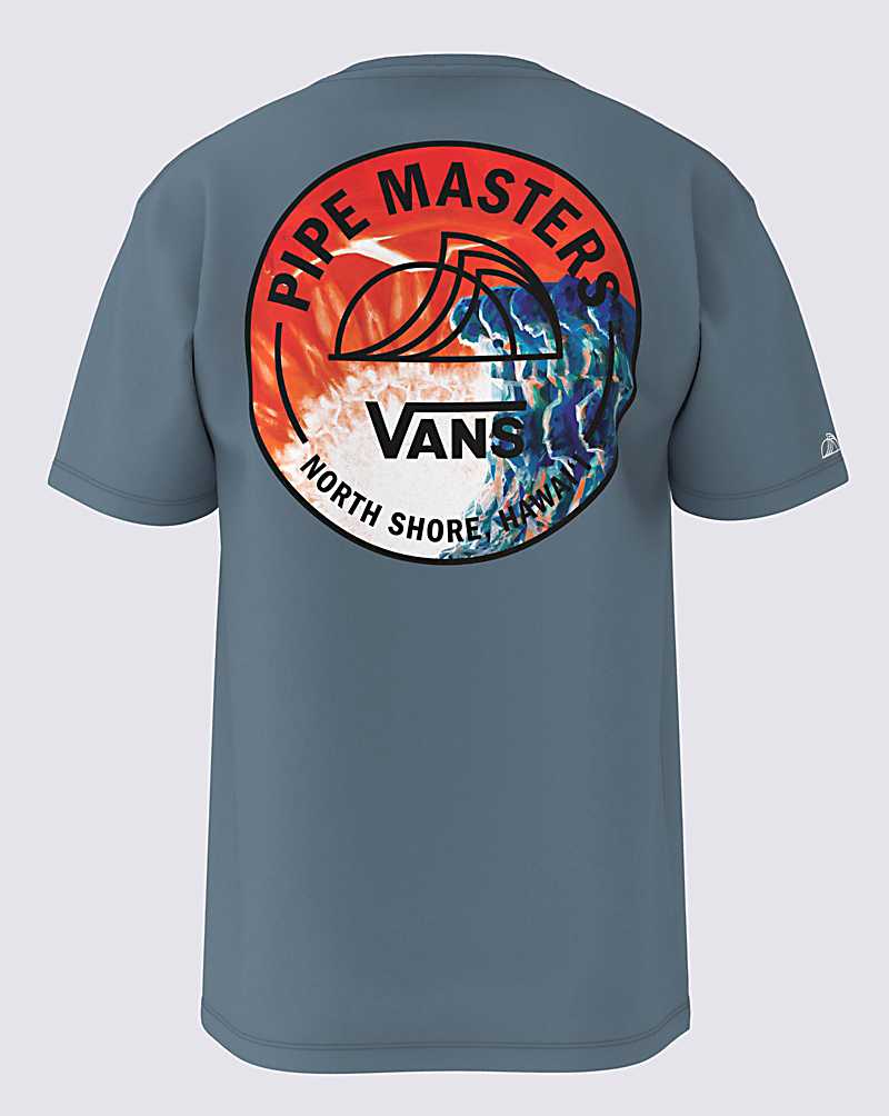 Vans 2023 Pipe Masters Lock Up Men T Shirts Blue | IJ1-0834