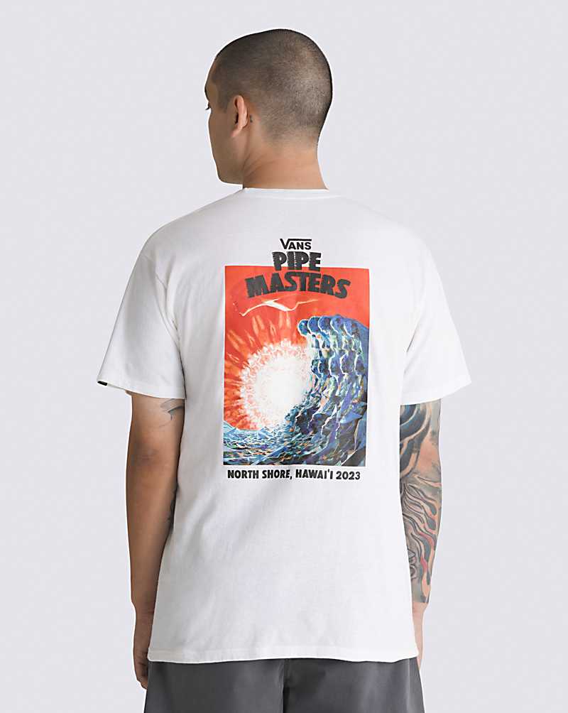 Vans 2023 Pipe Masters Poster Men T Shirts White | BK1-8762