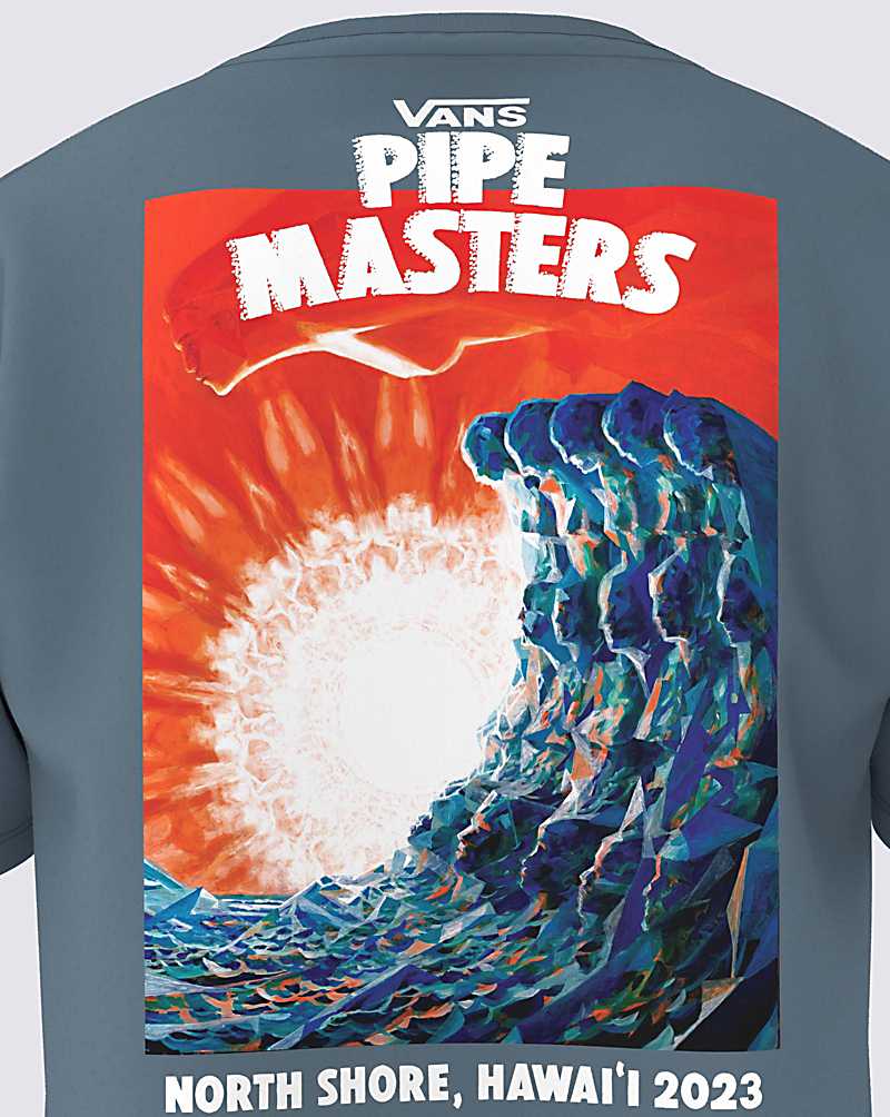 Vans 2023 Pipe Masters Poster Men T Shirts Blue | WI1-3366