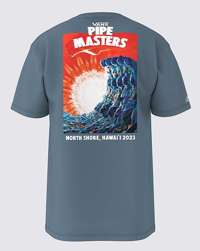 Vans 2023 Pipe Masters Poster Men T Shirts Blue | WI1-3366