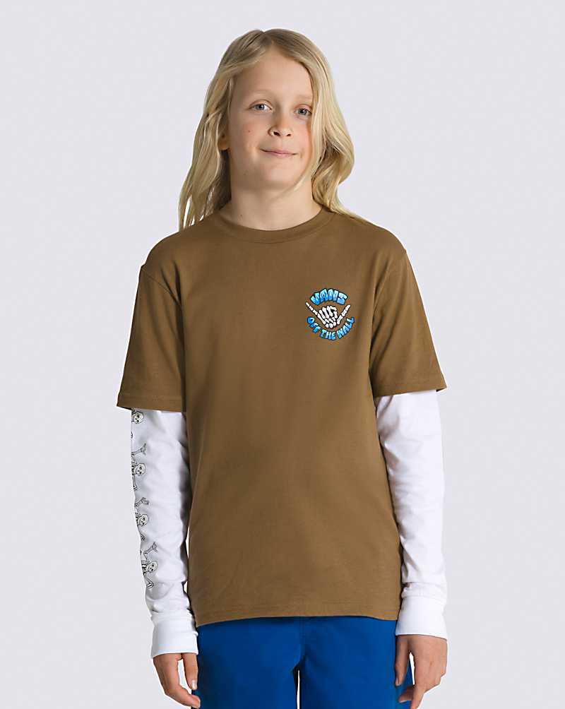 Vans 66 Shredders Twofer Long Sleeve Kids' T Shirts Dark Yellow | MM1-7347