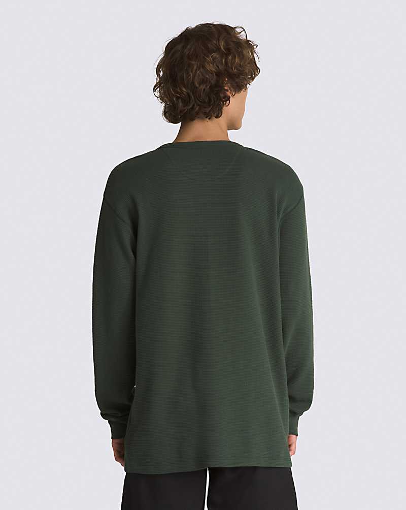 Vans Alder Long SLeeve Pocket Thermal Men Sweatshirts Deep Green | QT1-6834