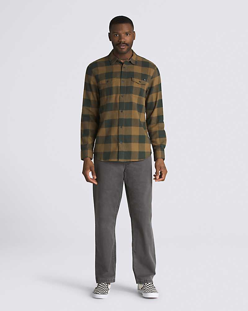 Vans Aliso Long Sleeve Buttondown Men Shirts Deep Green / Olive | RM1-8412