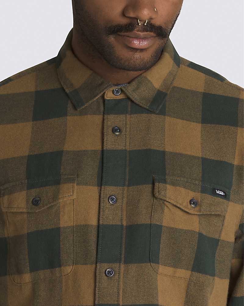 Vans Aliso Long Sleeve Buttondown Men Shirts Deep Green / Olive | RM1-8412