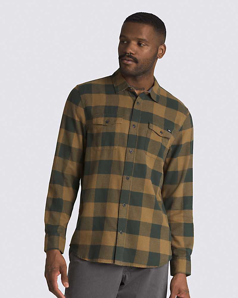 Vans Aliso Long Sleeve Buttondown Men Shirts Deep Green / Olive | RM1-8412