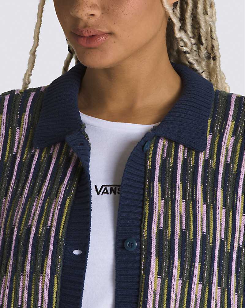 Vans Alta Chunky Knit Women Cardigan Blue | KA1-0113