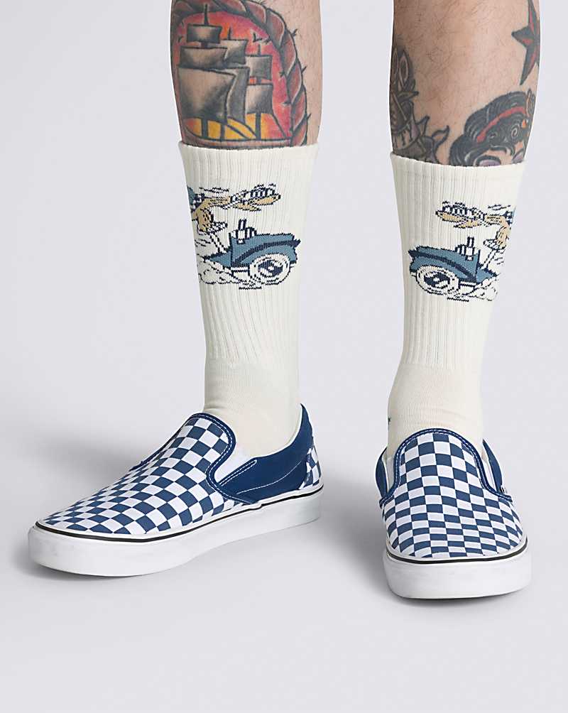 Vans Amusement 66 Crew Men Socks White | TU1-2779