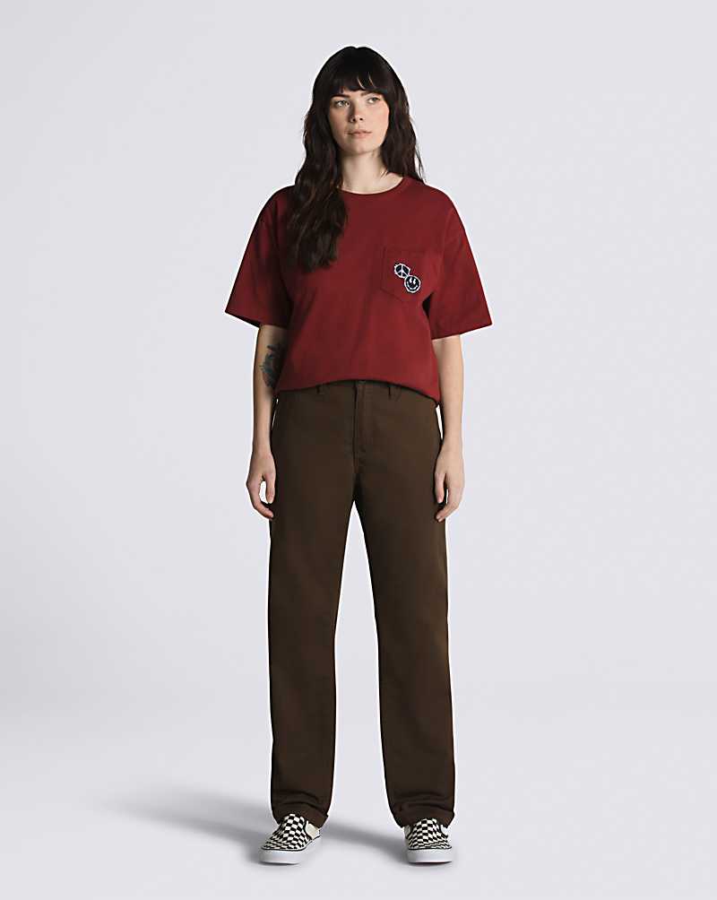 Vans Authentic Chino Slim Demitasse Men Pants Brown | OD1-9782