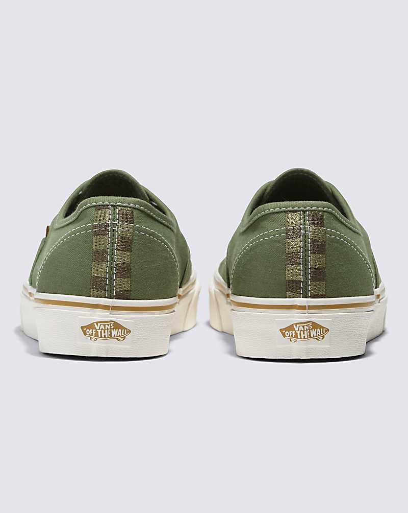 Vans Authentic Embroidered Check Shoe Women Sneakers Green | NE1-6288