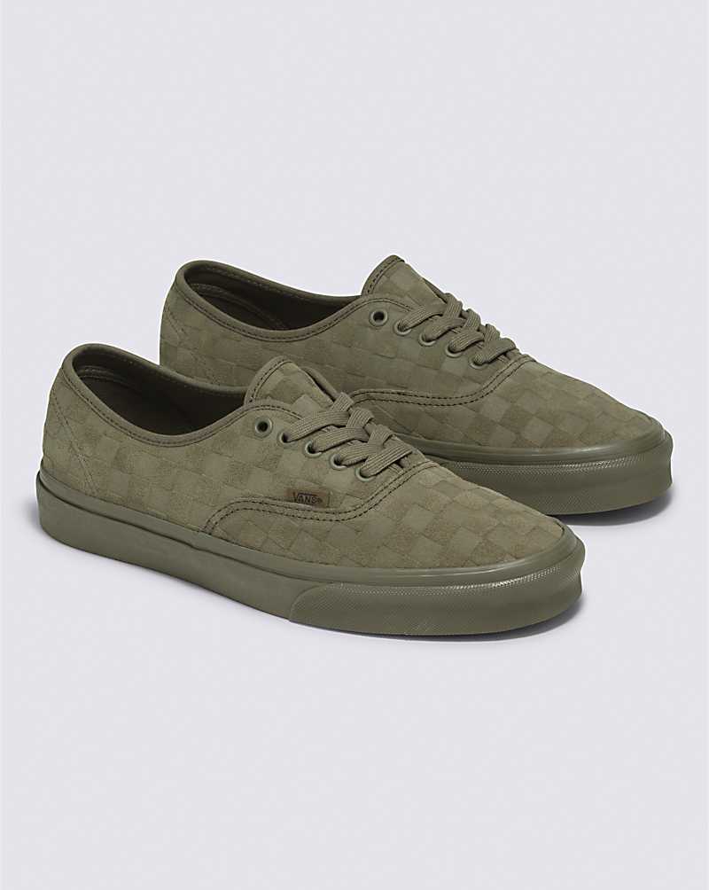 Vans Authentic Mono Checkerboard Shoe Men Sneakers Olive | FC1-2566