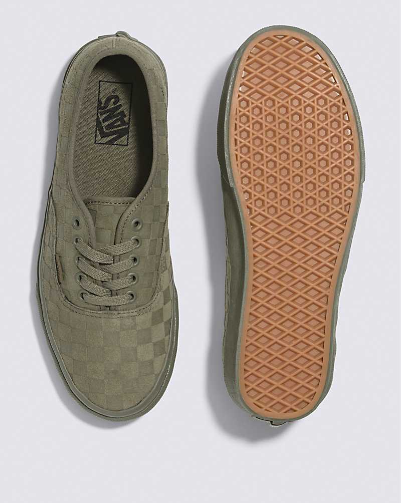 Vans Authentic Mono Checkerboard Shoe Men Sneakers Olive | FC1-2566