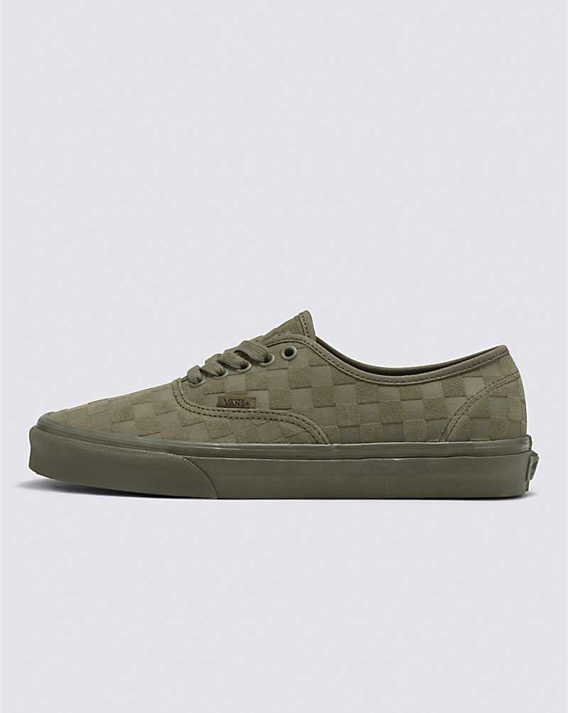 Vans Authentic Mono Checkerboard Shoe Women Sneakers Olive | WH1-1754