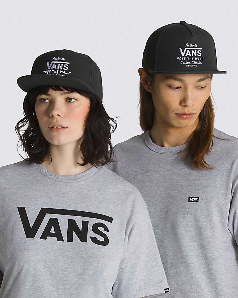 Vans Authentic Snapback Men Hats Black | FY1-5148