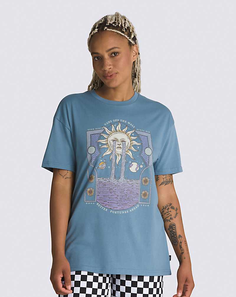 Vans Beyond Oversized Women T Shirts Blue | YQ1-2641