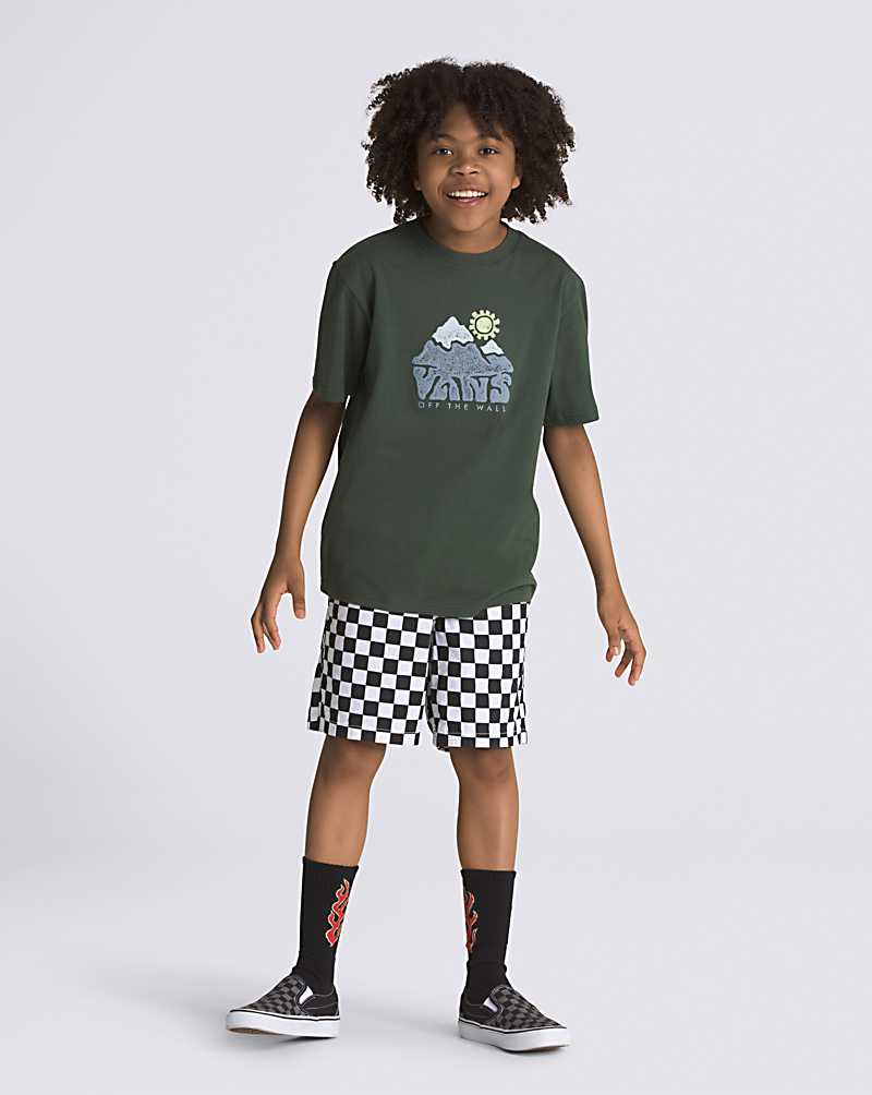 Vans Blue Mountains Kids' T Shirts Deep Green | DF1-3593