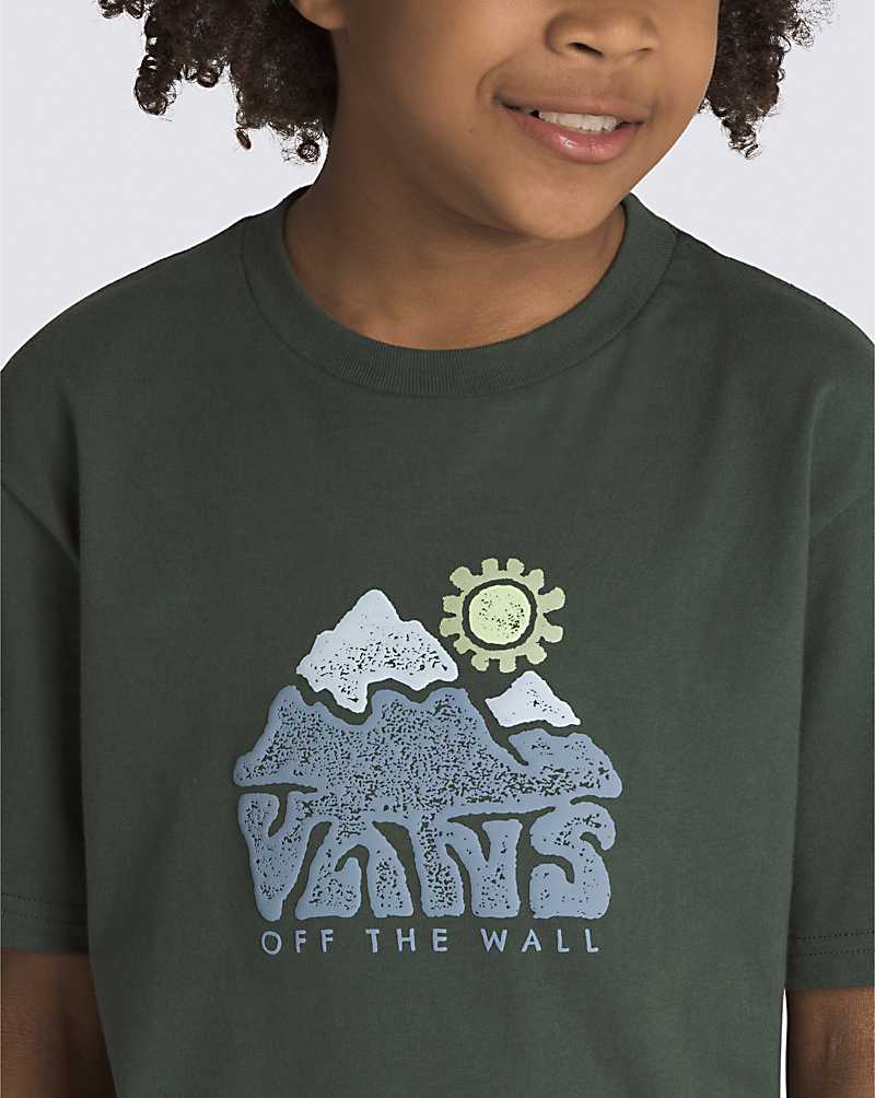 Vans Blue Mountains Kids' T Shirts Deep Green | DF1-3593