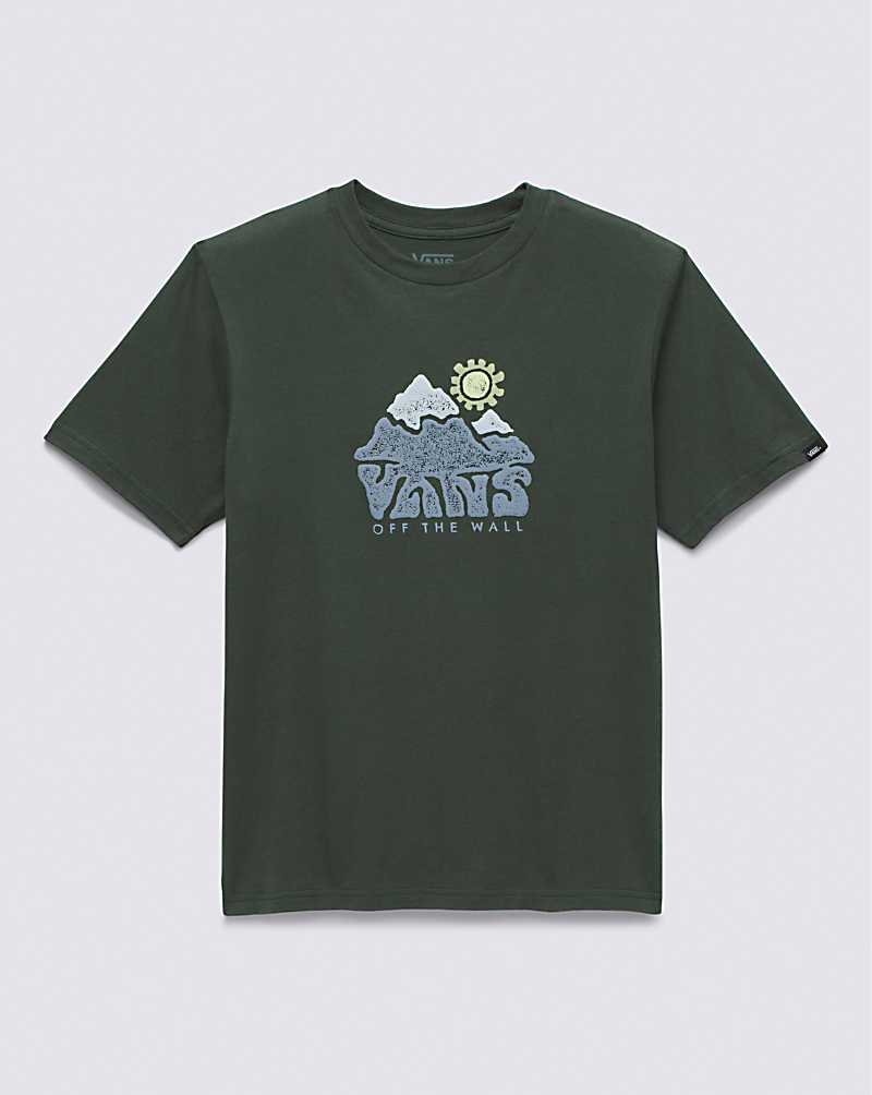 Vans Blue Mountains Kids' T Shirts Deep Green | DF1-3593