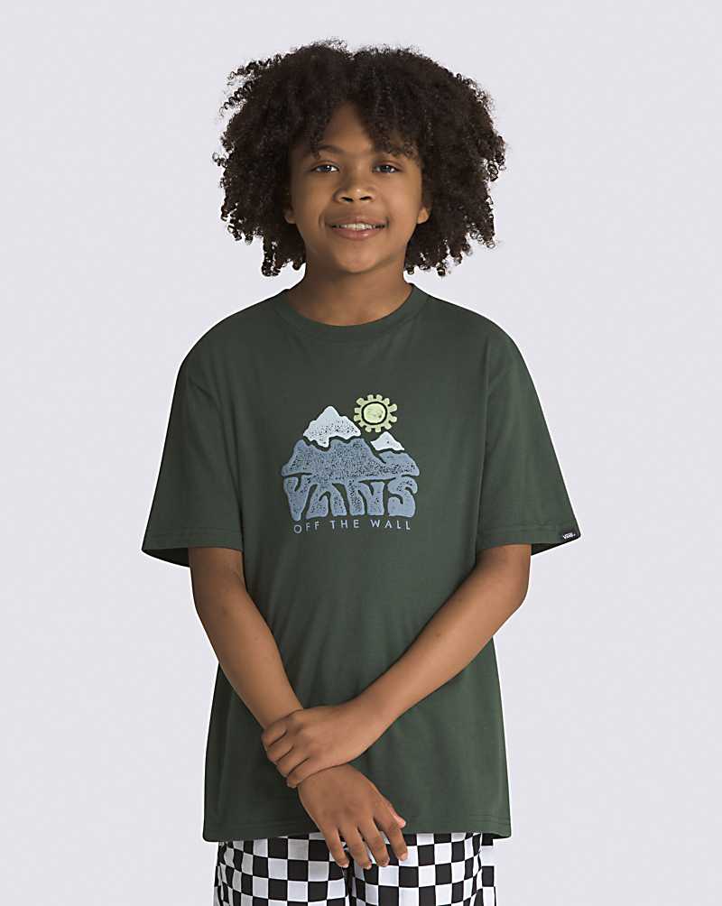 Vans Blue Mountains Kids\' T Shirts Deep Green | DF1-3593