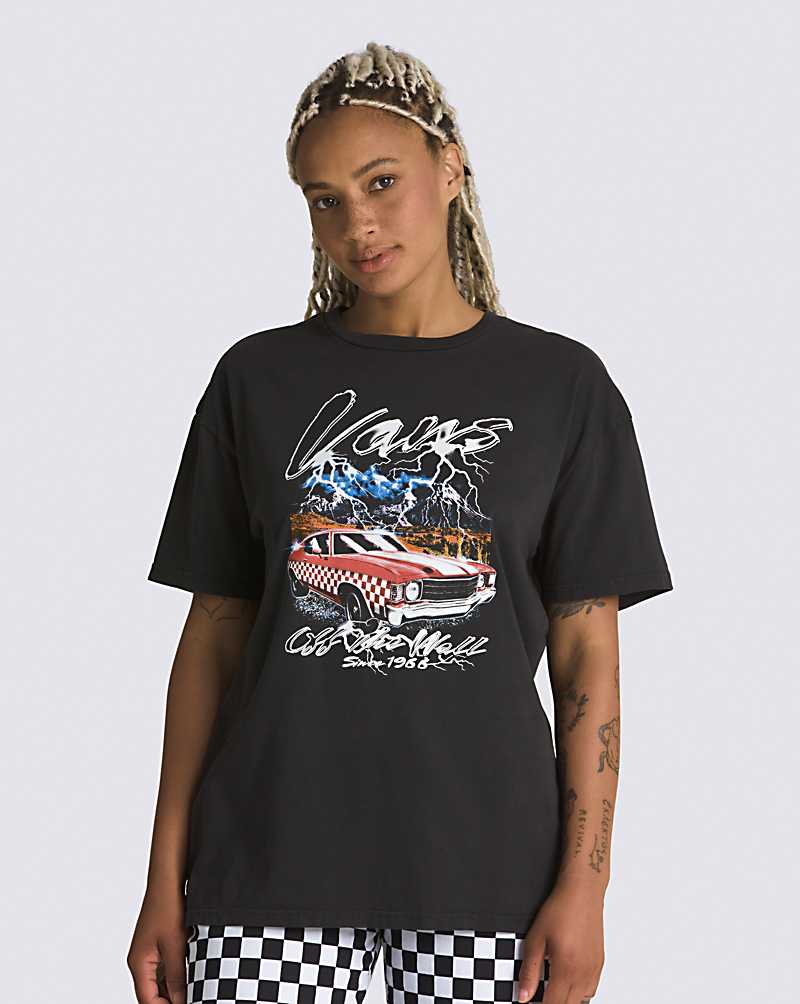 Vans Bolts Oversized Women T Shirts Dark Grey | CN1-2124