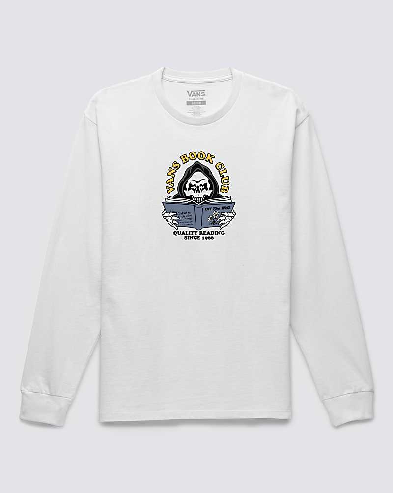 Vans Book Club Long Sleeve Men T Shirts White | BO1-4252