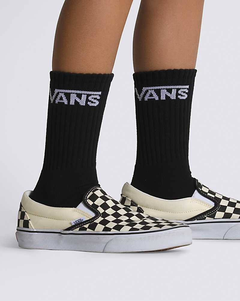 Vans Boys Classic Crew Youth 10-13.5 3 Pack Crew Kids' Socks Black | WP1-7996