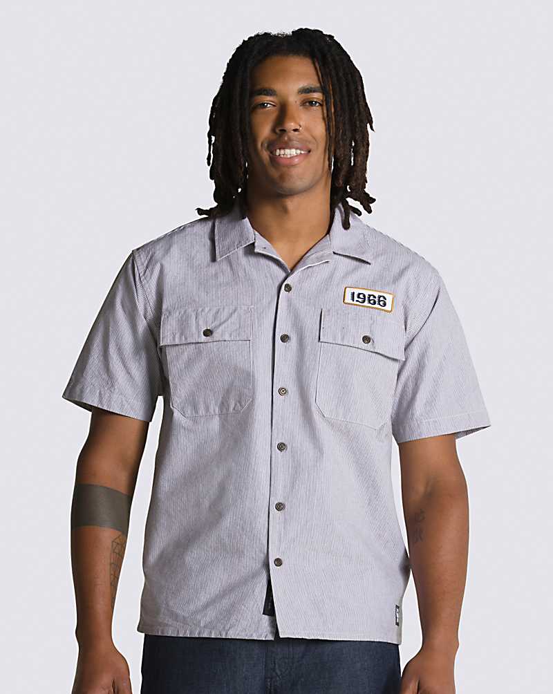 Vans Buttondown X Dakota Roche Men Shirts White / Brown | NH1-2638