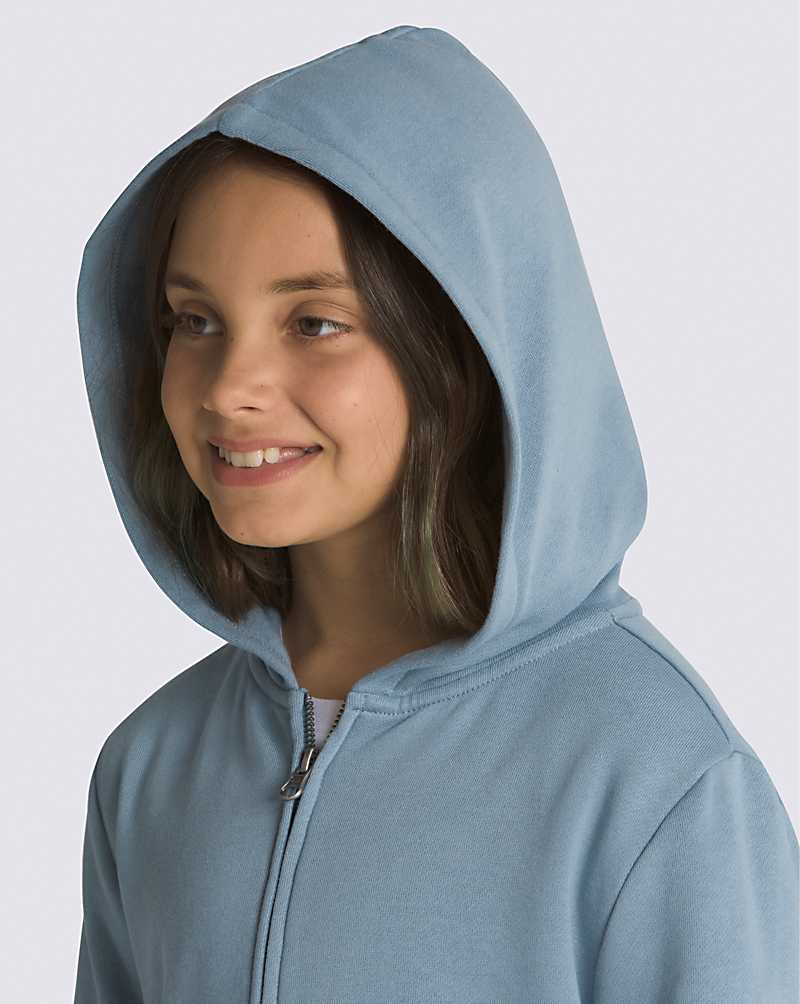 Vans Chalkboard Full Zip Kids' Hoodie Grey Blue | AO1-4416