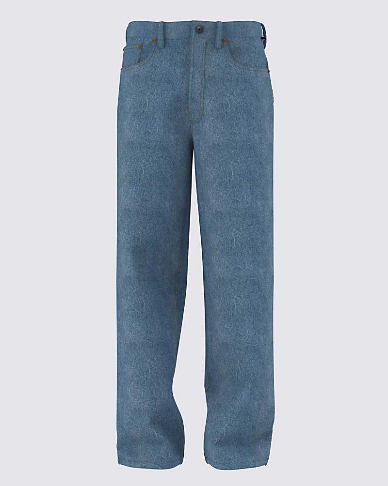 Vans Check-5 Baggy Denim Men Pants Blue | XK1-6321