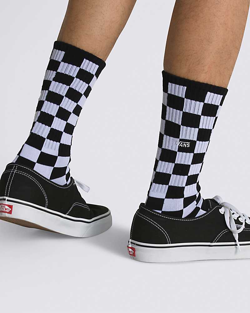 Vans Checkerboard Crew 6.5-9 1 Pack Checkerboard Men Socks Black / White | HT1-4745