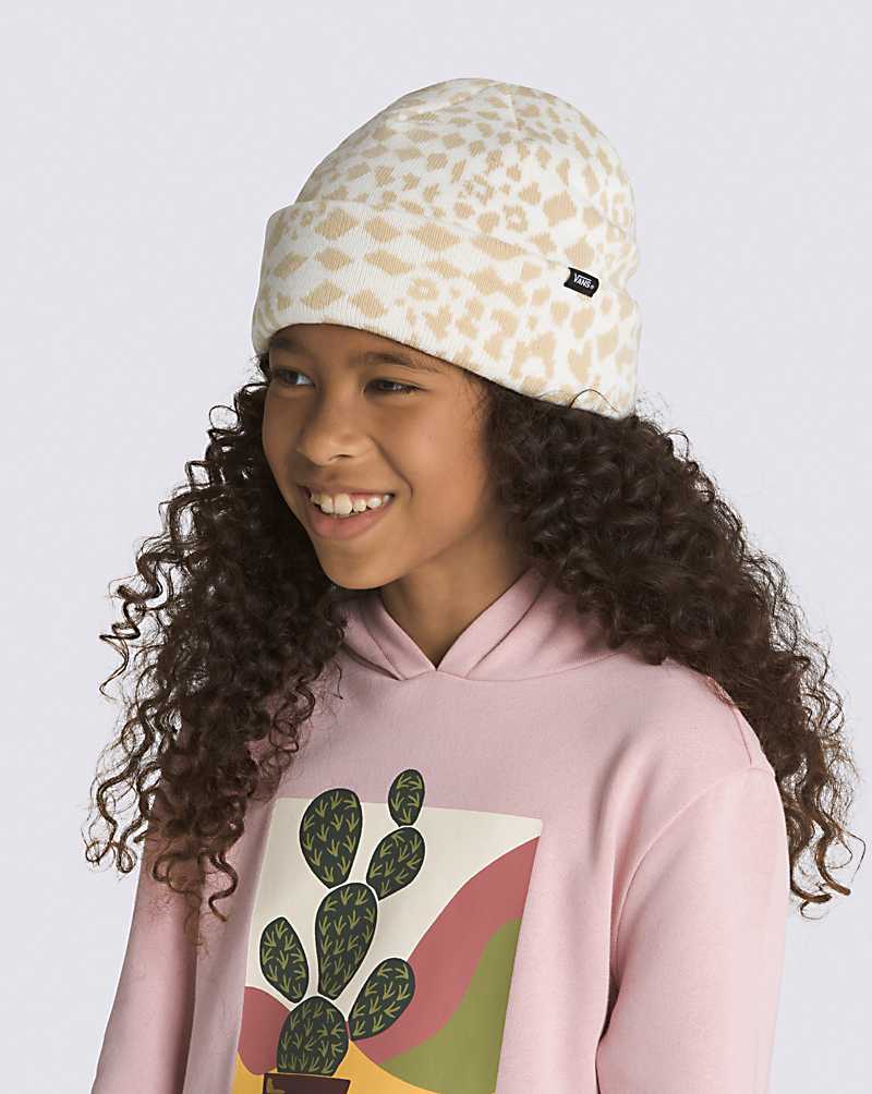 Vans Cheetah Check Kids' Beanie Mocha | PU1-6158