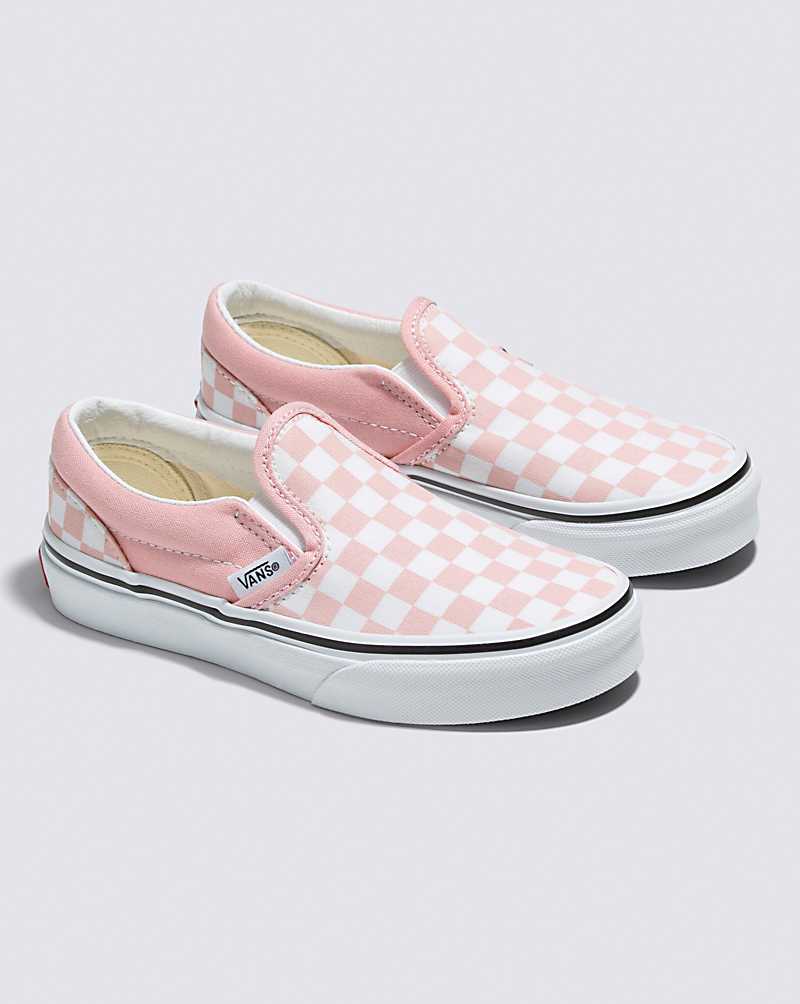 Vans Classic Checkerboard Slip-On Shoe Kids' Slip On Shoes Pink / White | WP1-7091