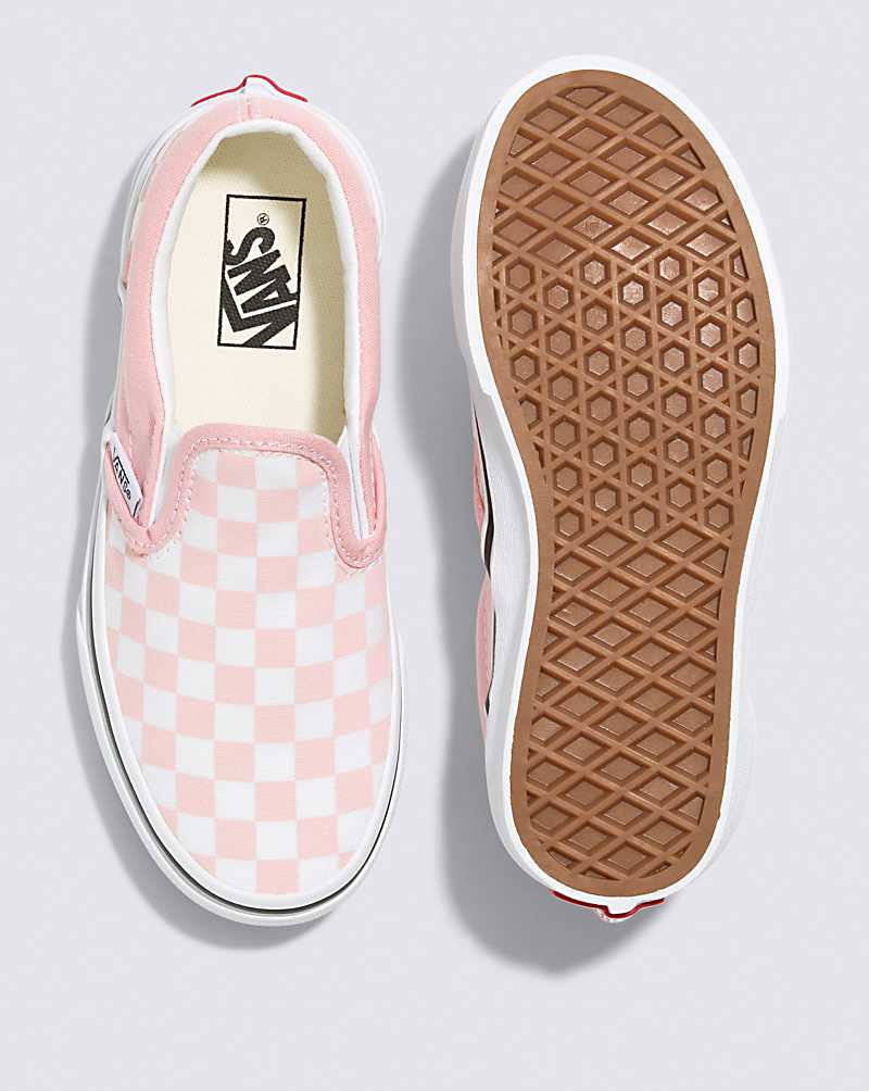 Vans Classic Checkerboard Slip-On Shoe Kids' Slip On Shoes Pink / White | WP1-7091