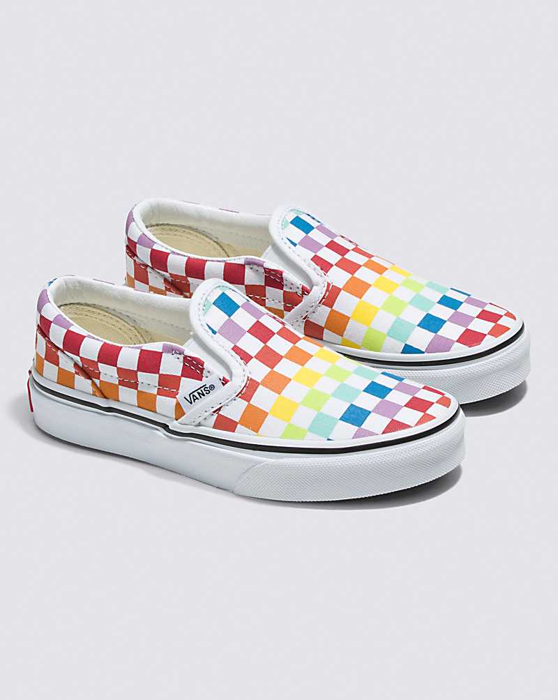 Vans Classic Checkerboard Slip-On Shoe Kids' Slip On Shoes Multicolor / White | IP1-2128