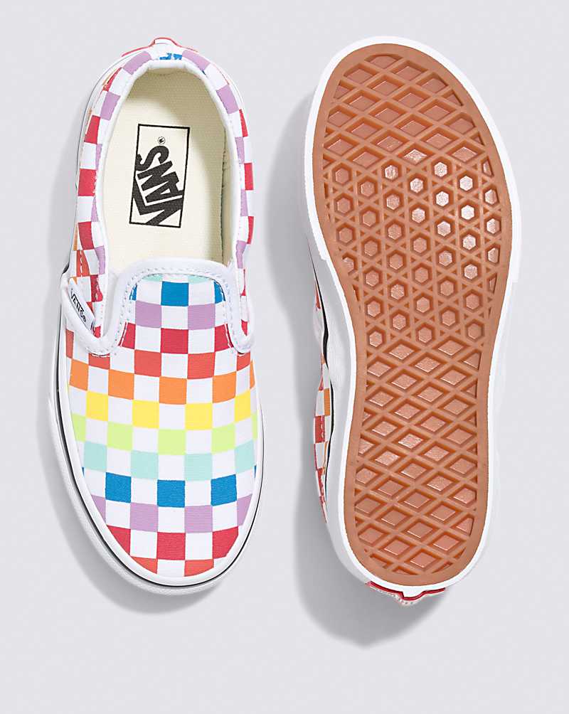 Vans Classic Checkerboard Slip-On Shoe Kids' Slip On Shoes Multicolor / White | IP1-2128