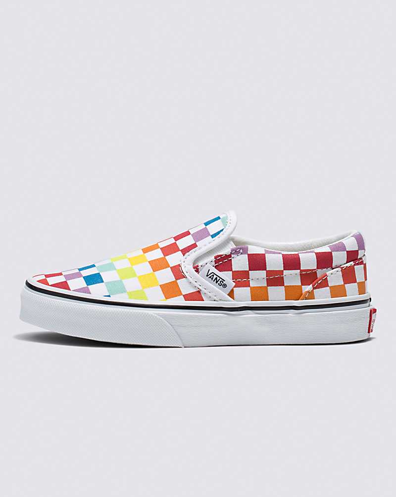 Vans Classic Checkerboard Slip-On Shoe Kids\' Slip On Shoes Multicolor / White | IP1-2128