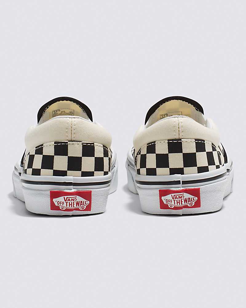 Vans Classic Checkerboard Slip-On Shoe Kids' Slip On Shoes Black / White | ZI1-9589