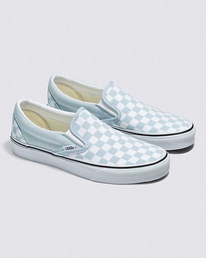 Vans Classic Checkerboard Slip-On Shoe Men Slip On Shoes Blue / White | PE1-2842