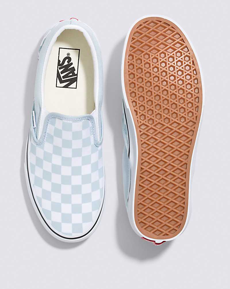 Vans Classic Checkerboard Slip-On Shoe Men Slip On Shoes Blue / White | PE1-2842