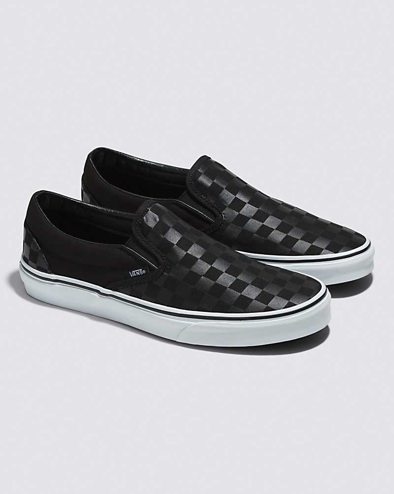 Vans Classic Checkerboard Slip-On Shoe Men Slip On Shoes Black / Black | OJ1-4077