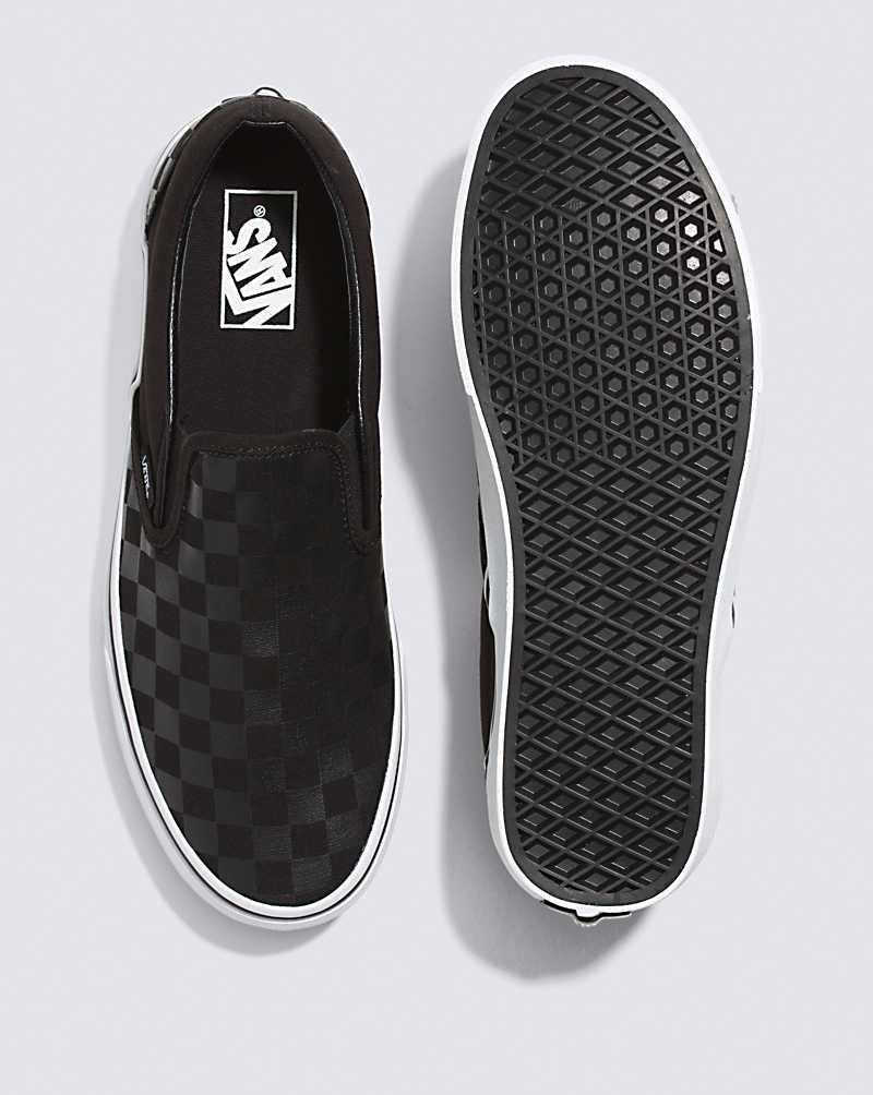 Vans Classic Checkerboard Slip-On Shoe Men Slip On Shoes Black / Black | OJ1-4077