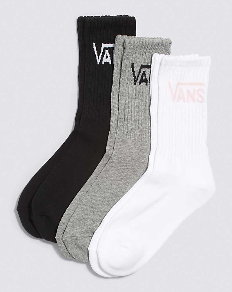 Vans Classic Crew 3-Pack Women Socks White / Grey | DM1-9588