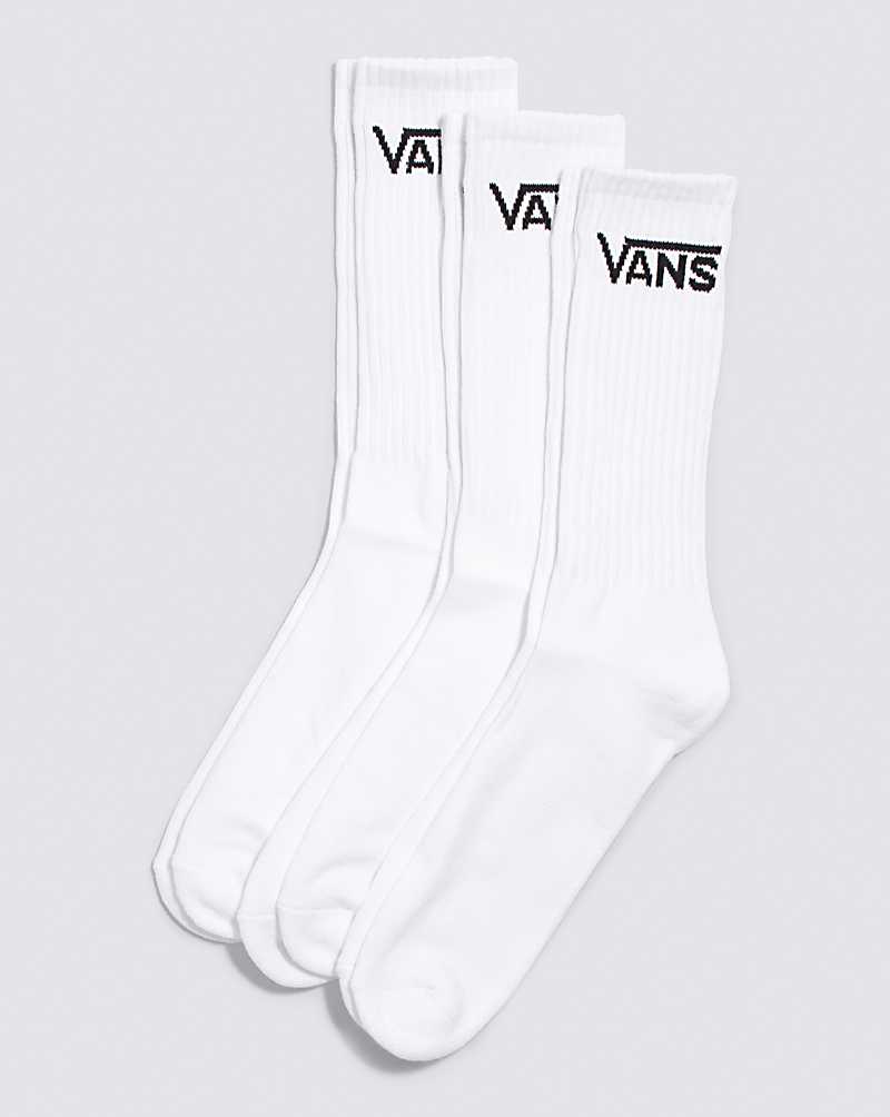 Vans Classic Crew 6.5-9 3 Pack Crew Men Socks White | SD1-8095