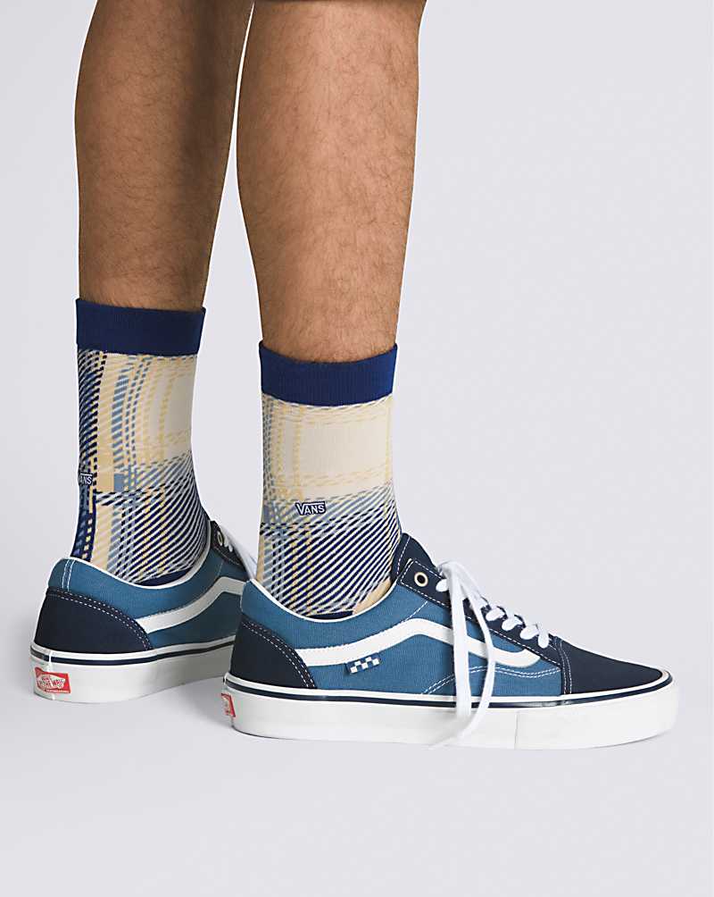 Vans Classic Flat Knit Crew Men Socks Blue | RR1-2745