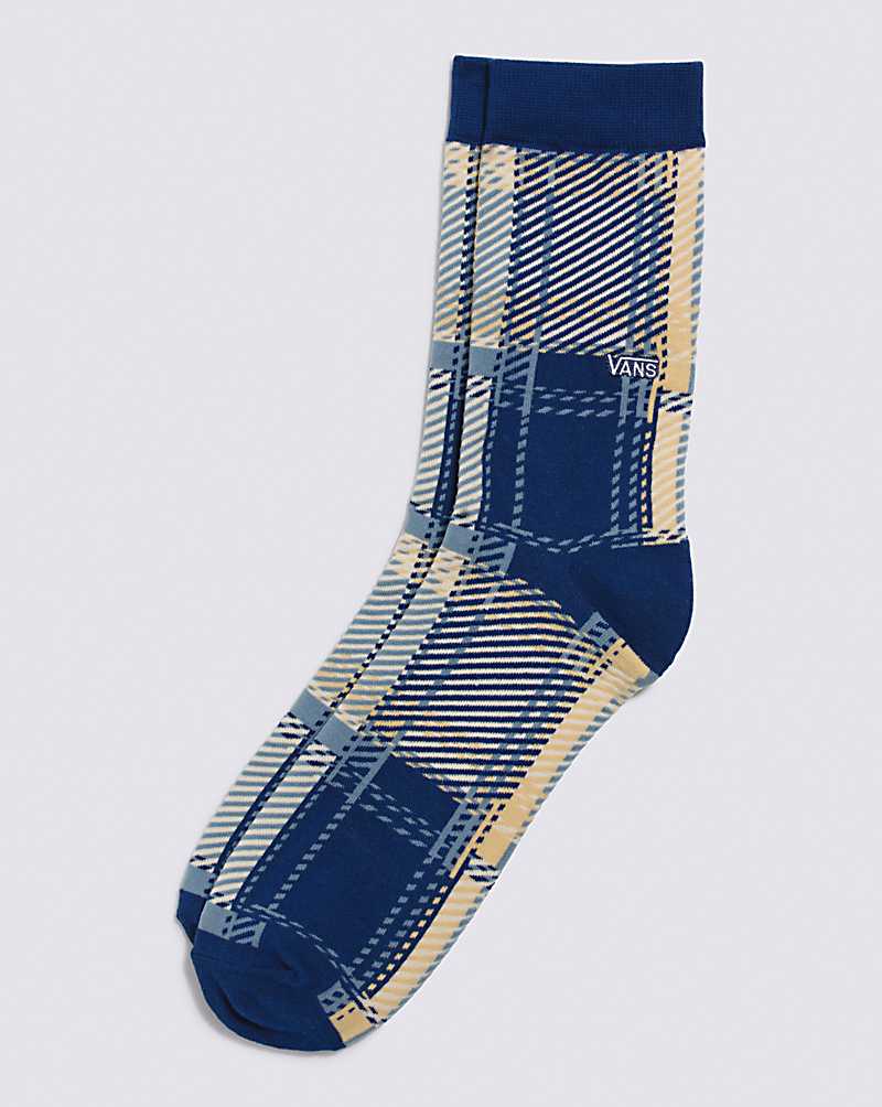 Vans Classic Flat Knit Crew Men Socks Blue | RR1-2745