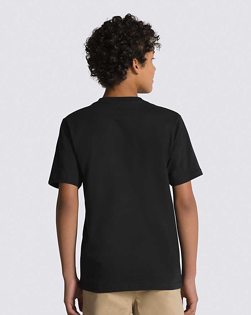 Vans Classic Kids' T Shirts Black / White | SF1-3895