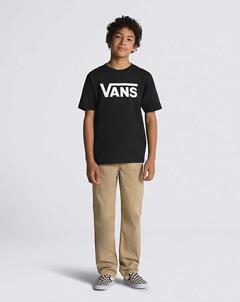 Vans Classic Kids' T Shirts Black / White | SF1-3895