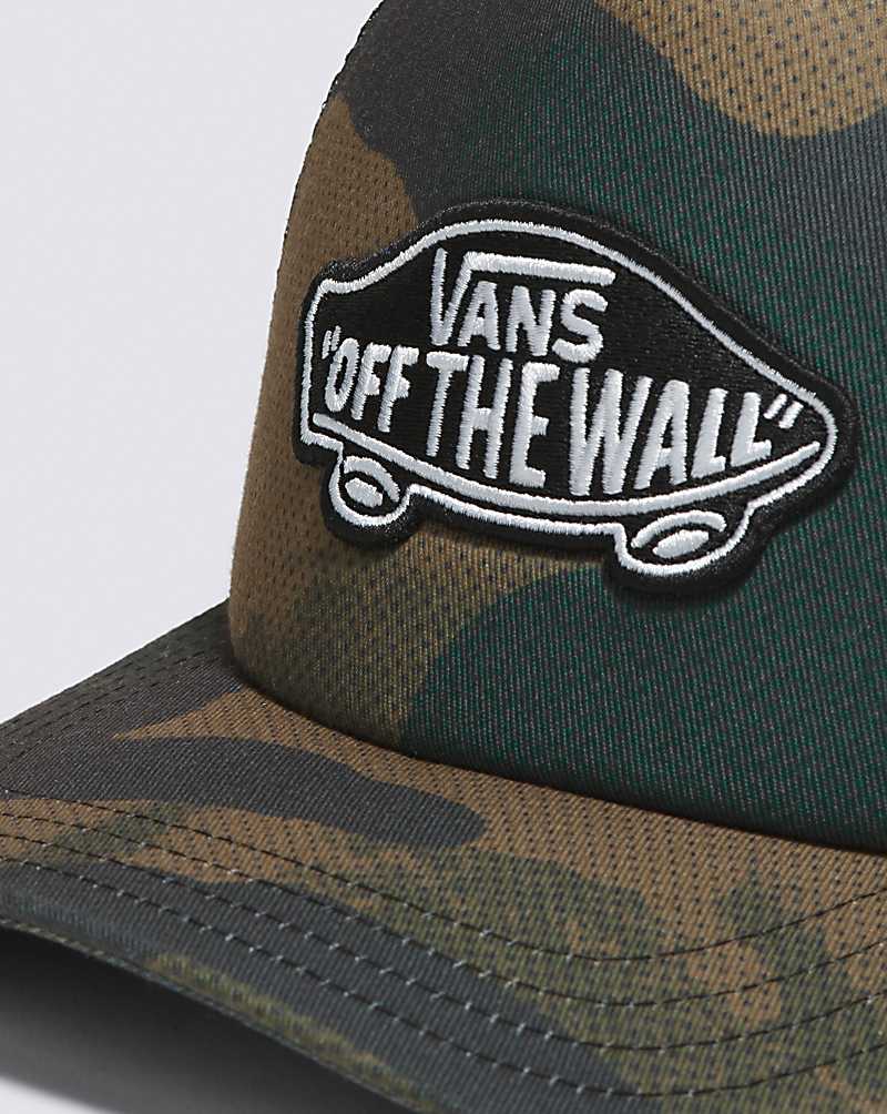 Vans Classic Patch Curved Bill Trucker Men Hats Deep Green / Olive | DI1-8377